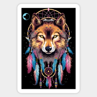 Wolf Head Dream Catcher 4 Sticker